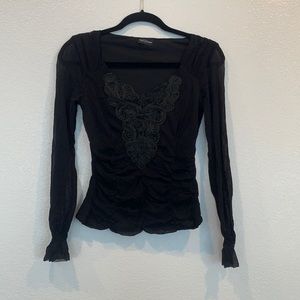 Kay Celine black embroidered blouse. Small